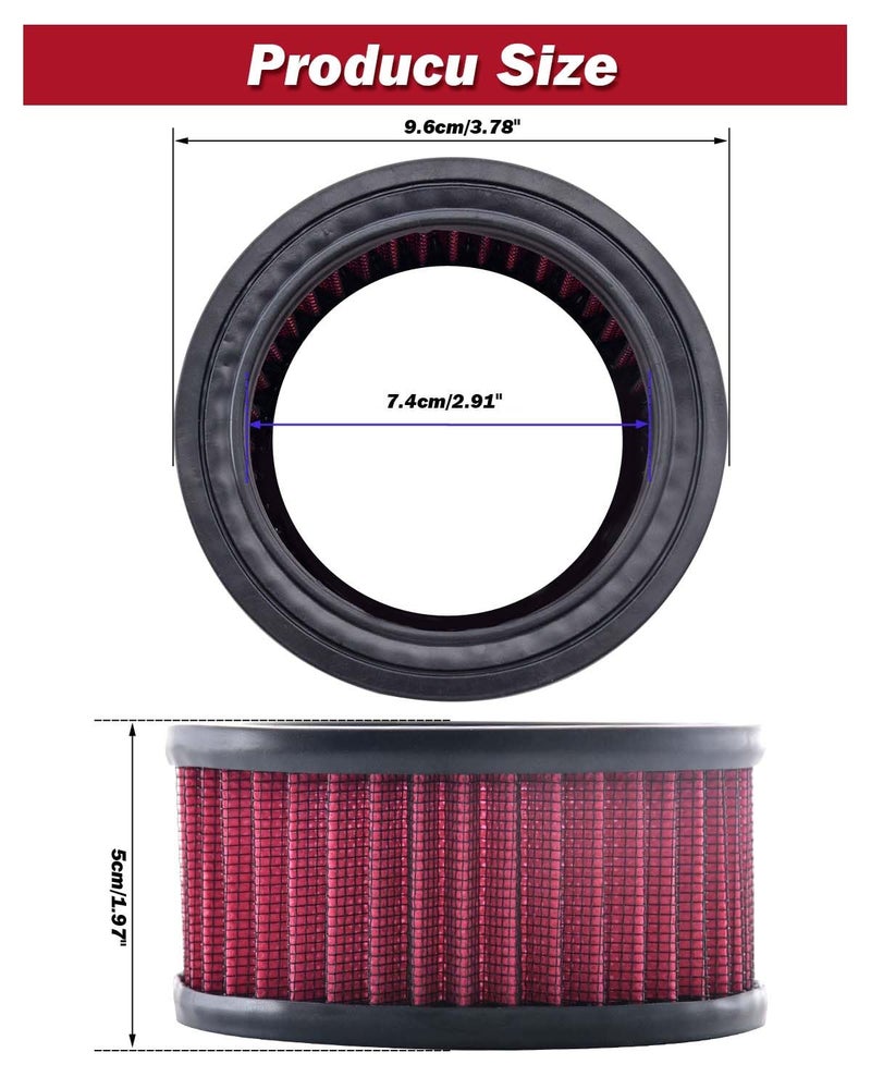 NATGIC Motorcycle Air Cleaner Intake Moto Air Filter Replacement System Kit for XL883 XL1200 X48 2004-2018,Red-Purple (Pack of 1) - Image 3